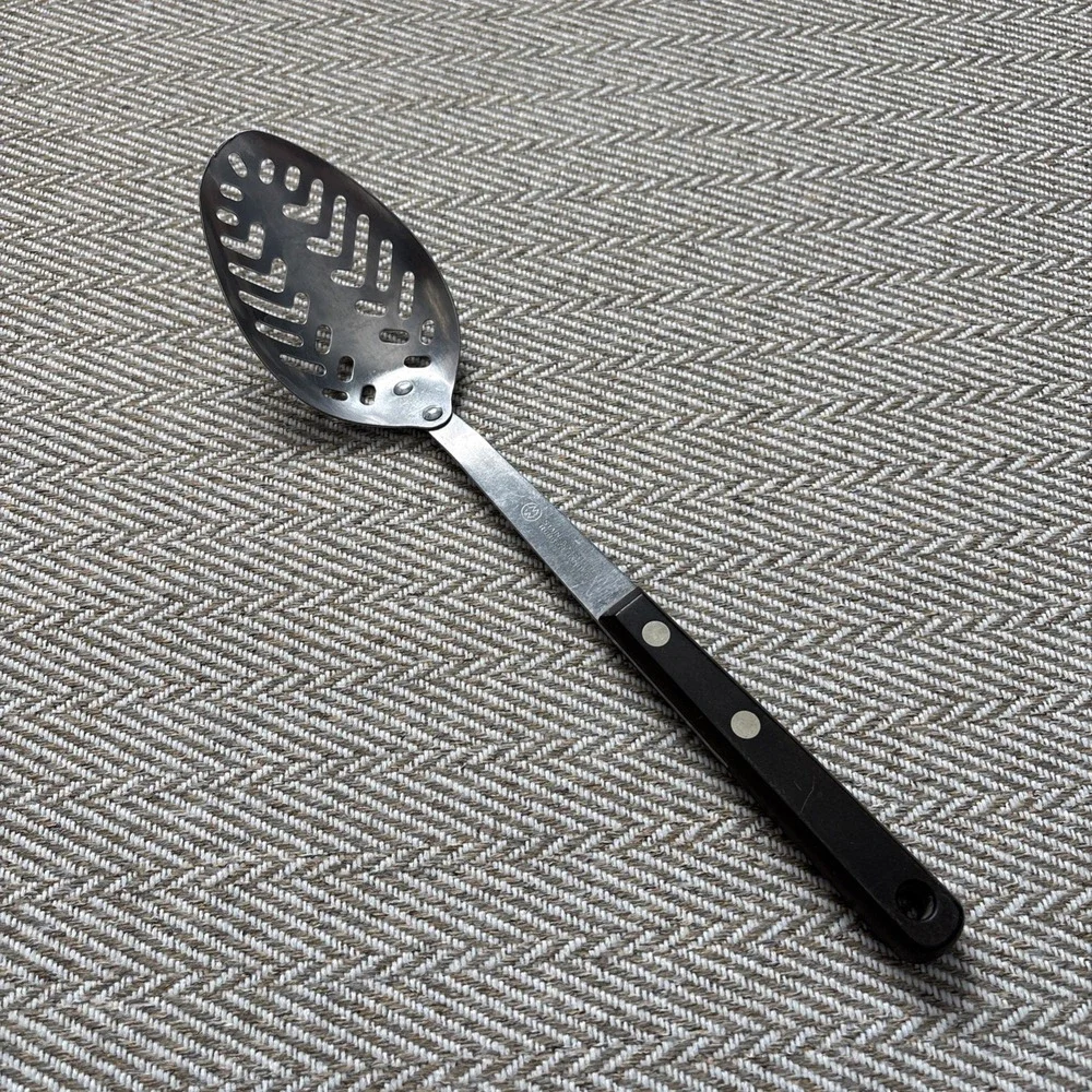 Vintage Montgomery Ward Stainless Steel Slotted Spoon 11.5